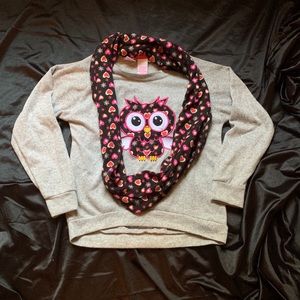Girls long sleeve shirt with scarf